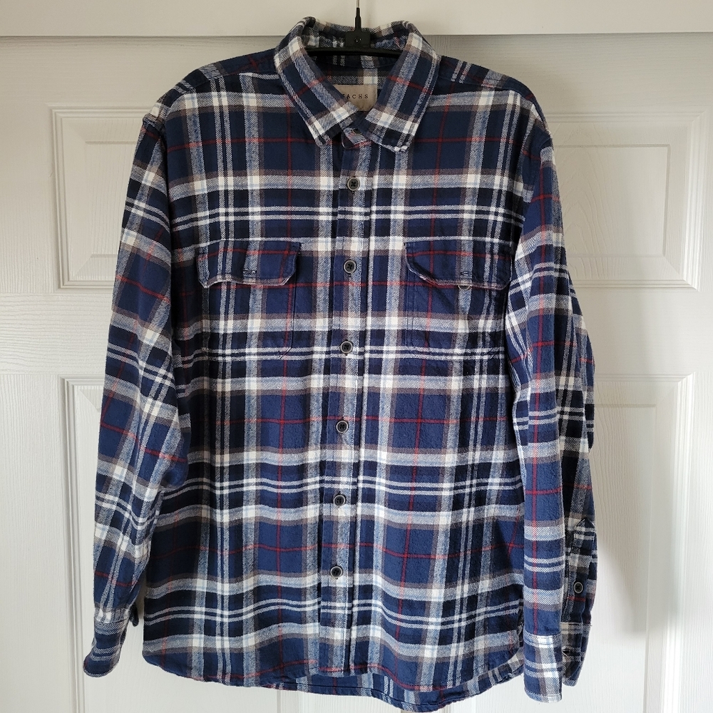 Jachs Plaid Button Down Heavy Weight Flannel Jacket Size L